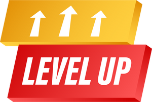 Game icon bonus. level up icon, new level